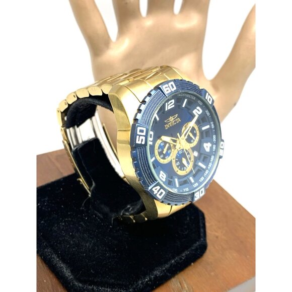 Invicta Men's Watch 24604 Pro Diver Quartz Chronograph Gold Steel Blue Dial 48mm - Picture 16 of 16
